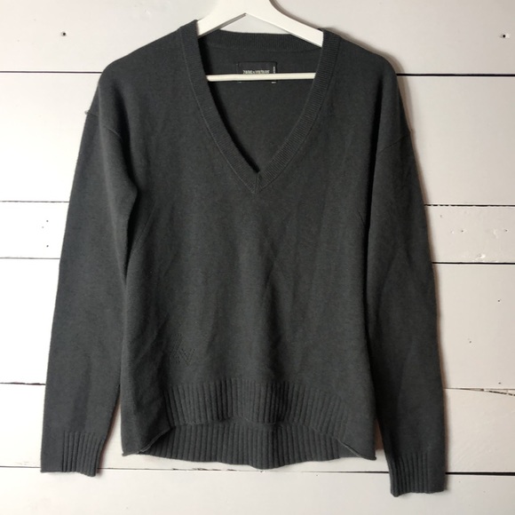 Zadig and Voltaire 100% Cashmere Vivi Patch Sweater Size XS - Picture 4 of 12